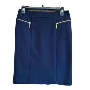 Michael Kors Classic Navy Pencil Skirt w/Zip Pockets size 4